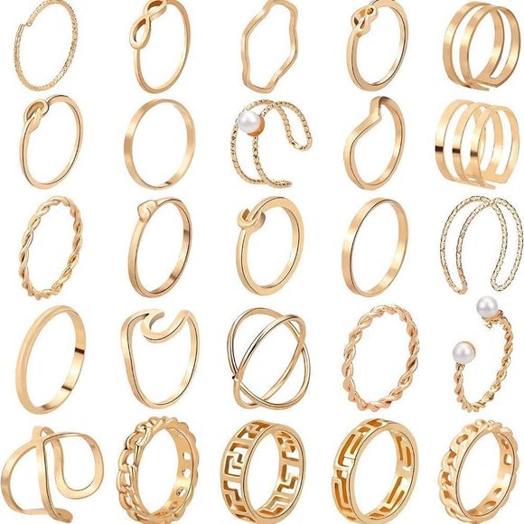 ONESING 25Ā Pcs Knuckle Ringsāfor Women Stackable Rings Sets - Picture 1 of 5
